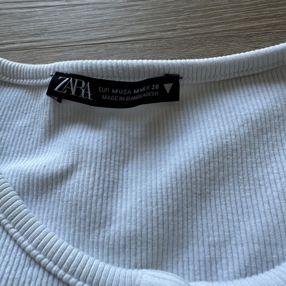 Zara White Ribbed Knit Top - Picture 4 of 5